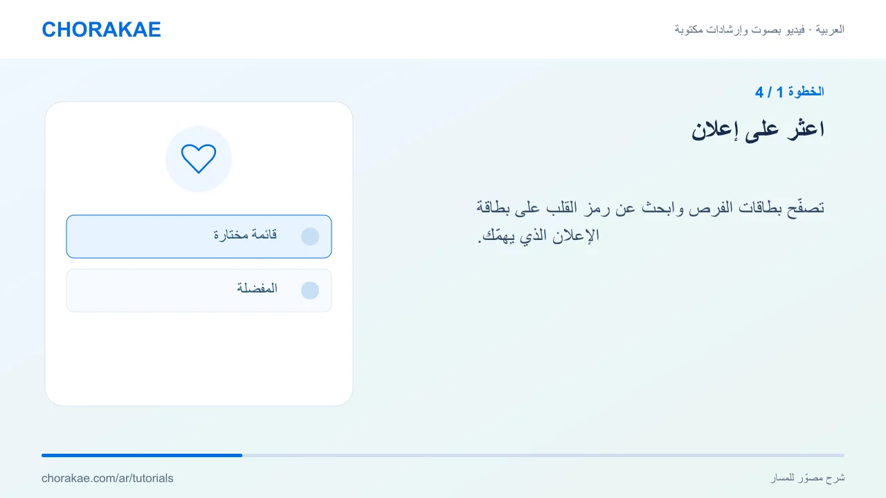 الخطوة 1 — اعثر على إعلان
