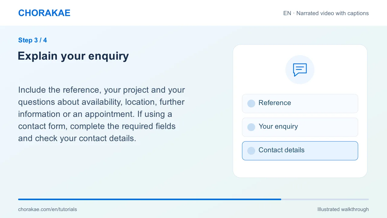Step 3 — Explain your enquiry