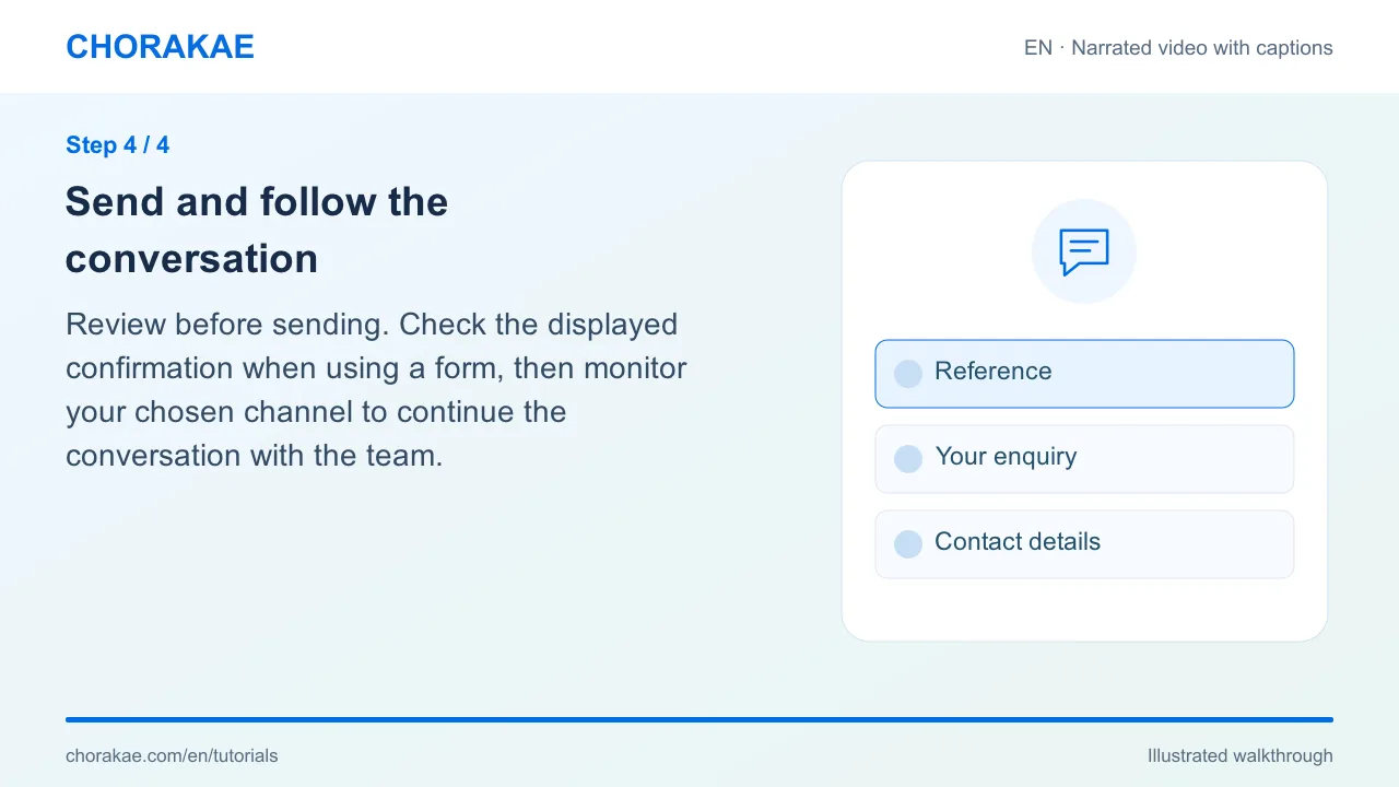 Step 4 — Send and follow the conversation