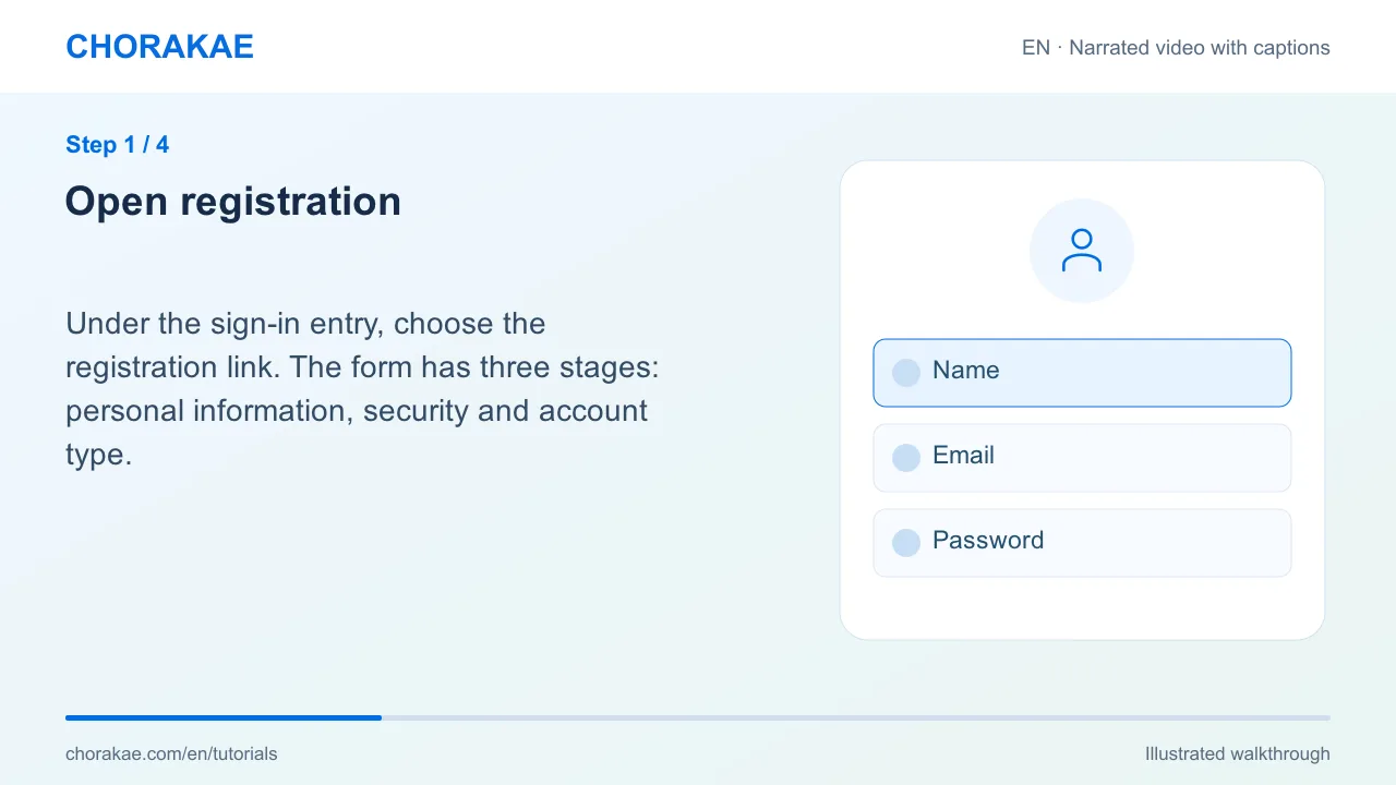 Step 1 — Open registration