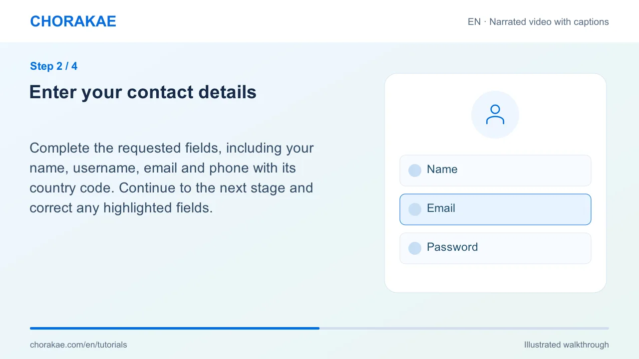 Step 2 — Enter your contact details