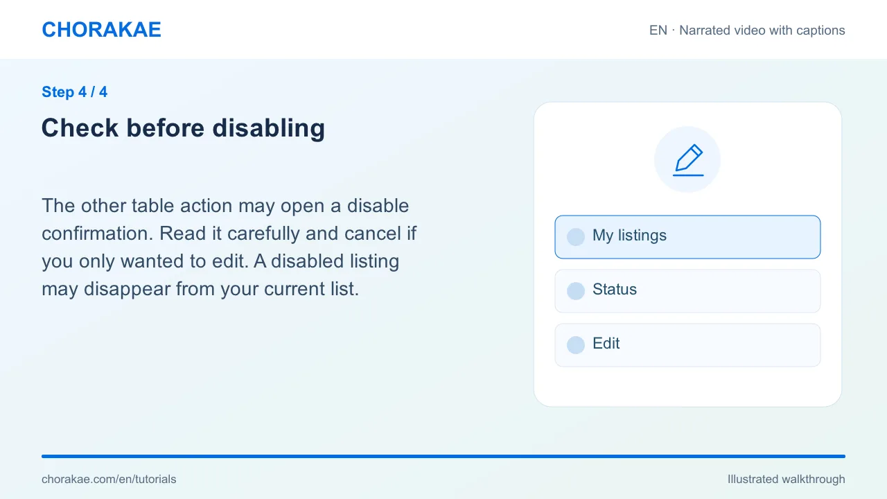 Step 4 — Check before disabling
