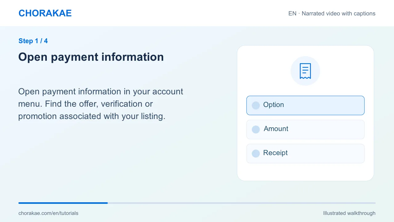 Step 1 — Open payment information