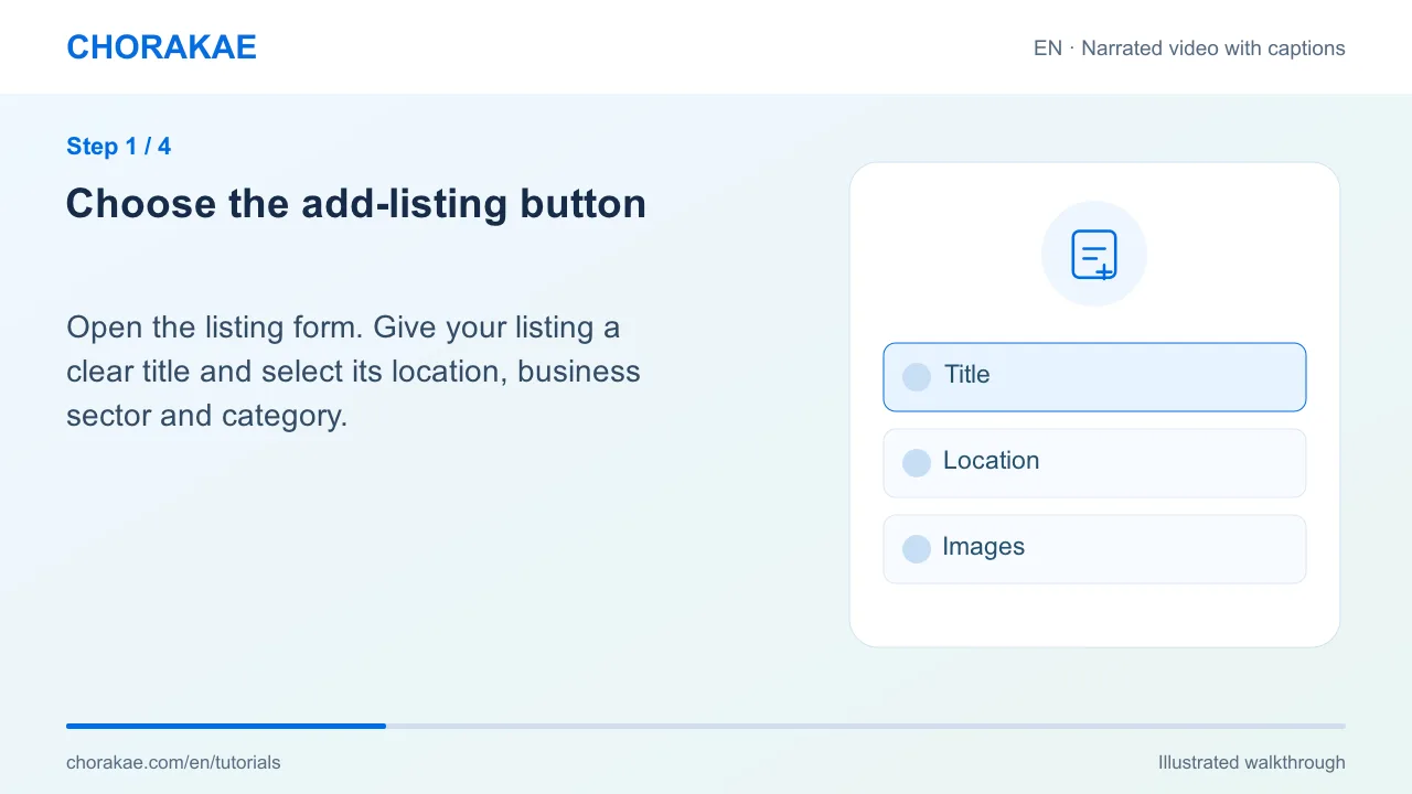 Step 1 — Choose the add-listing button