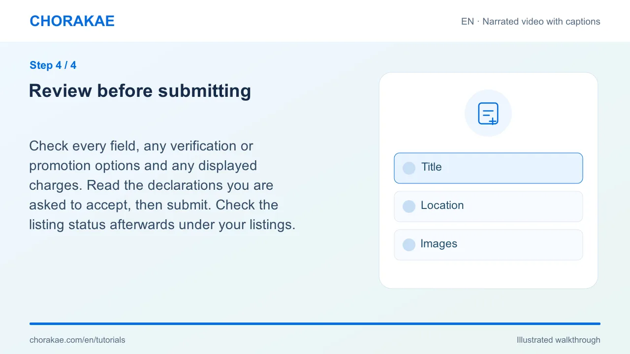 Step 4 — Review before submitting