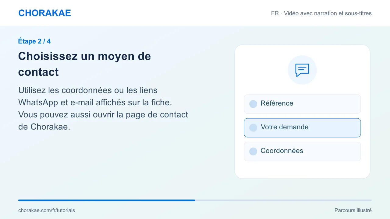 Étape 2 — Choisissez un moyen de contact