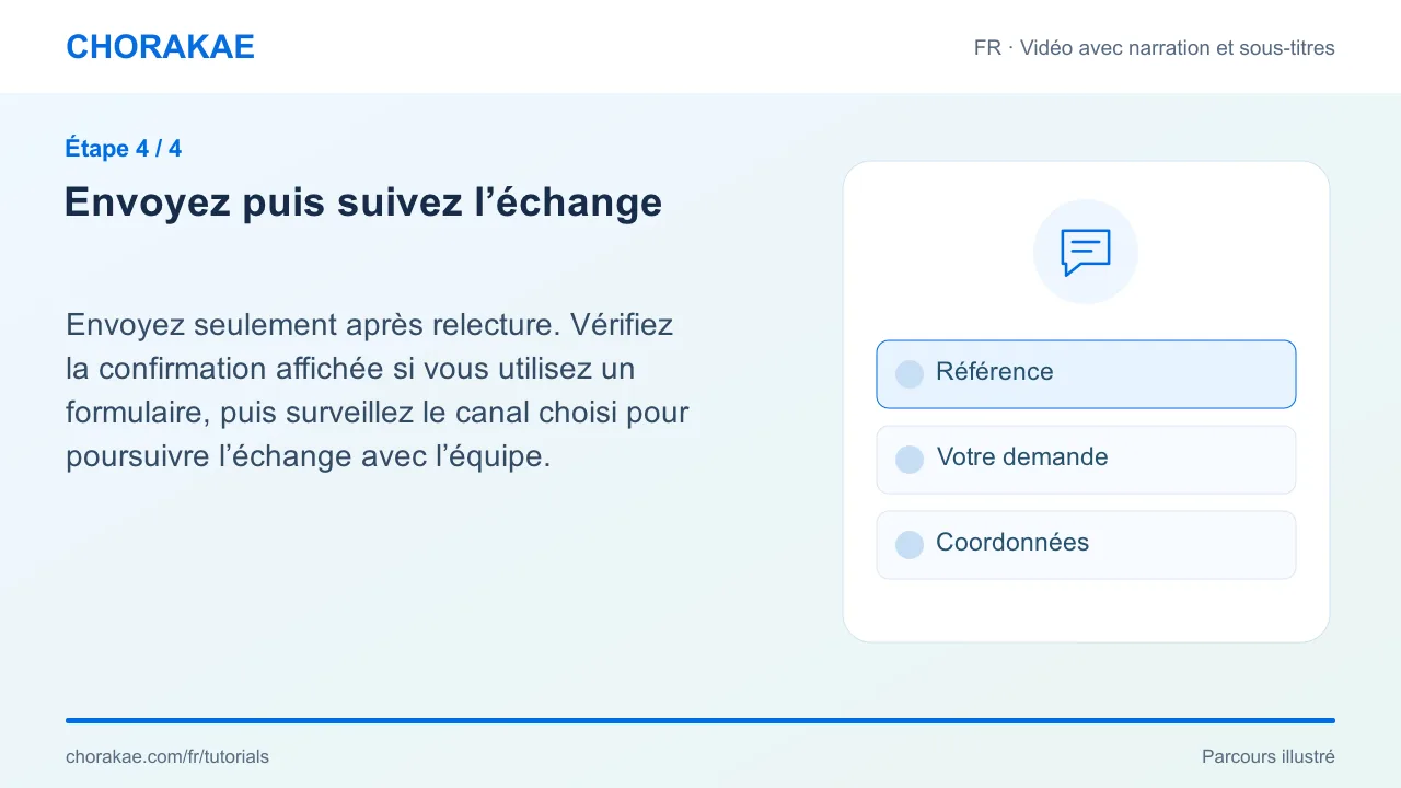 Étape 4 — Envoyez puis suivez l’échange