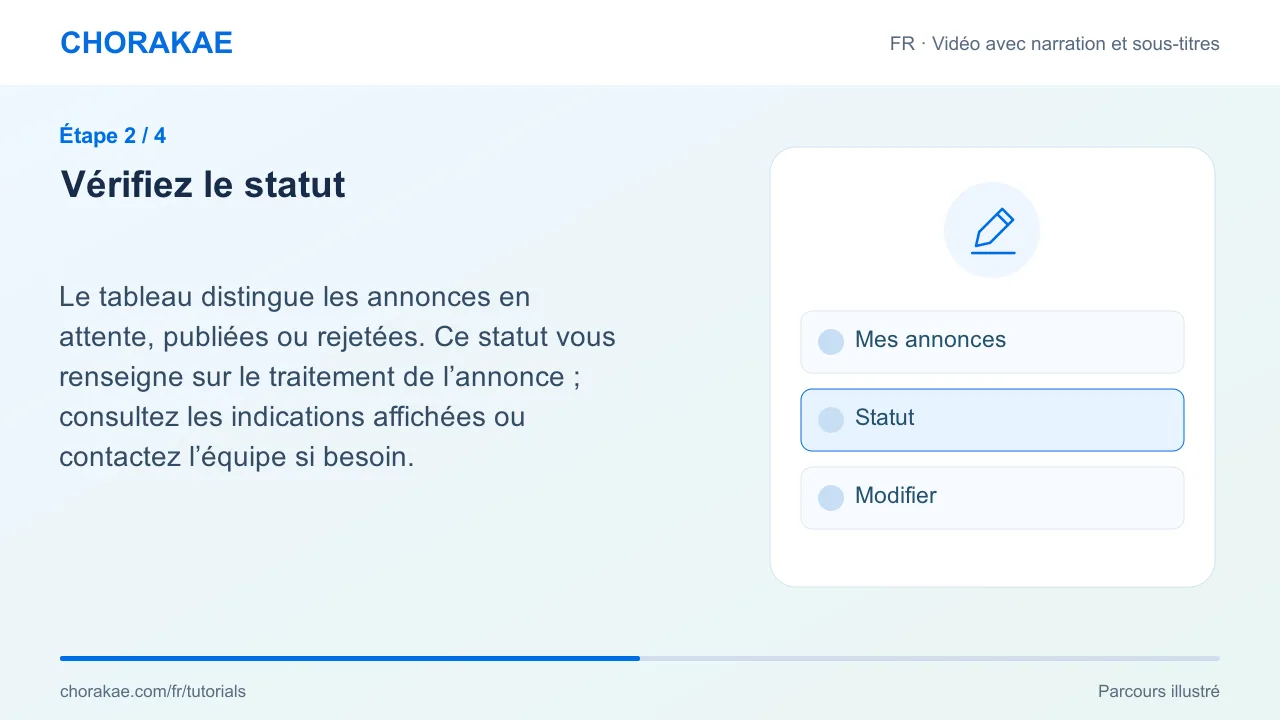 Étape 2 — Vérifiez le statut