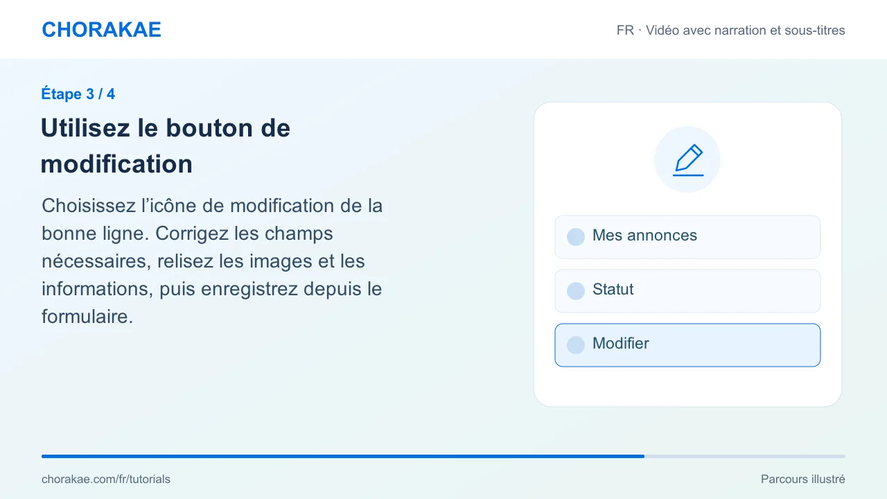 Étape 3 — Utilisez le bouton de modification
