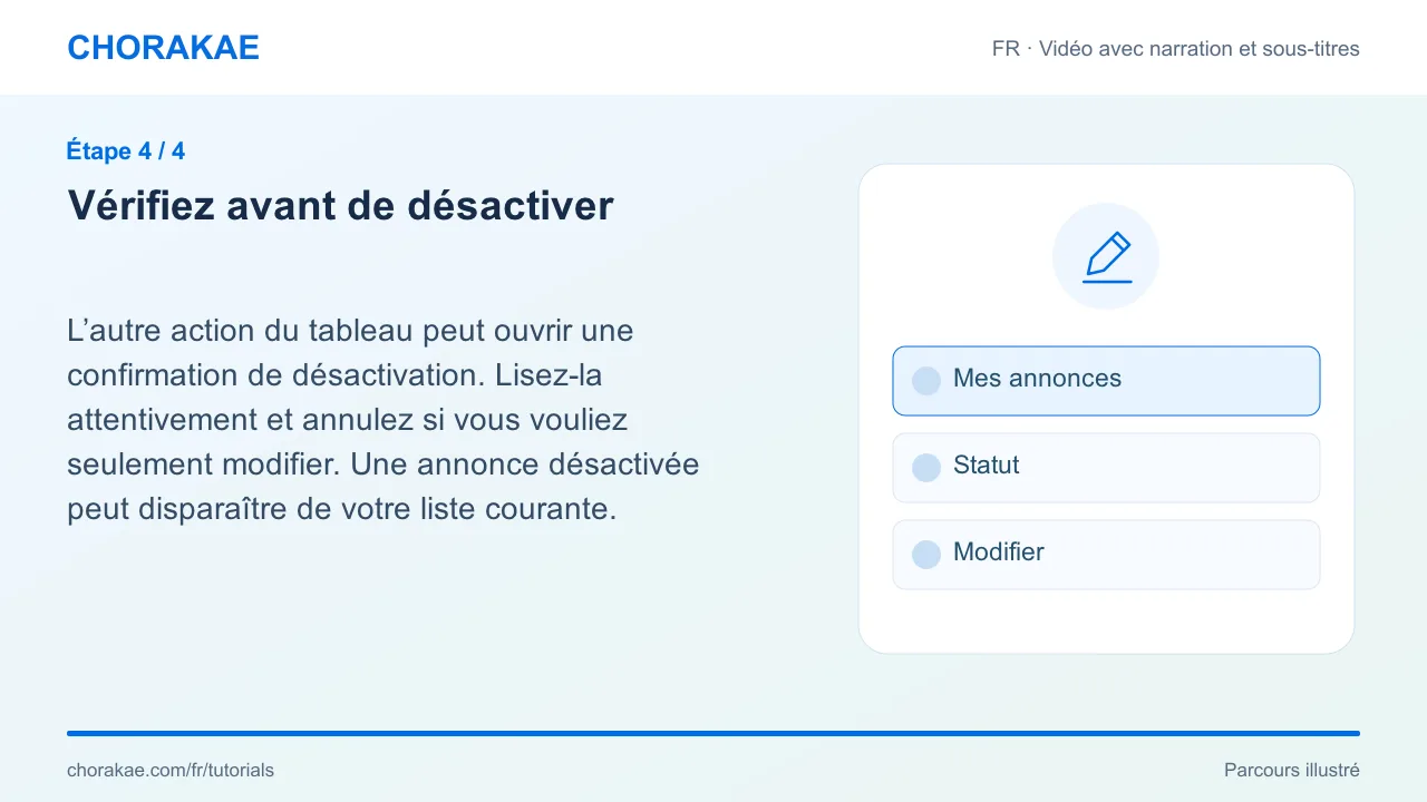 Étape 4 — Vérifiez avant de désactiver