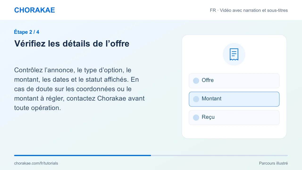 Étape 2 — Vérifiez les détails de l’offre
