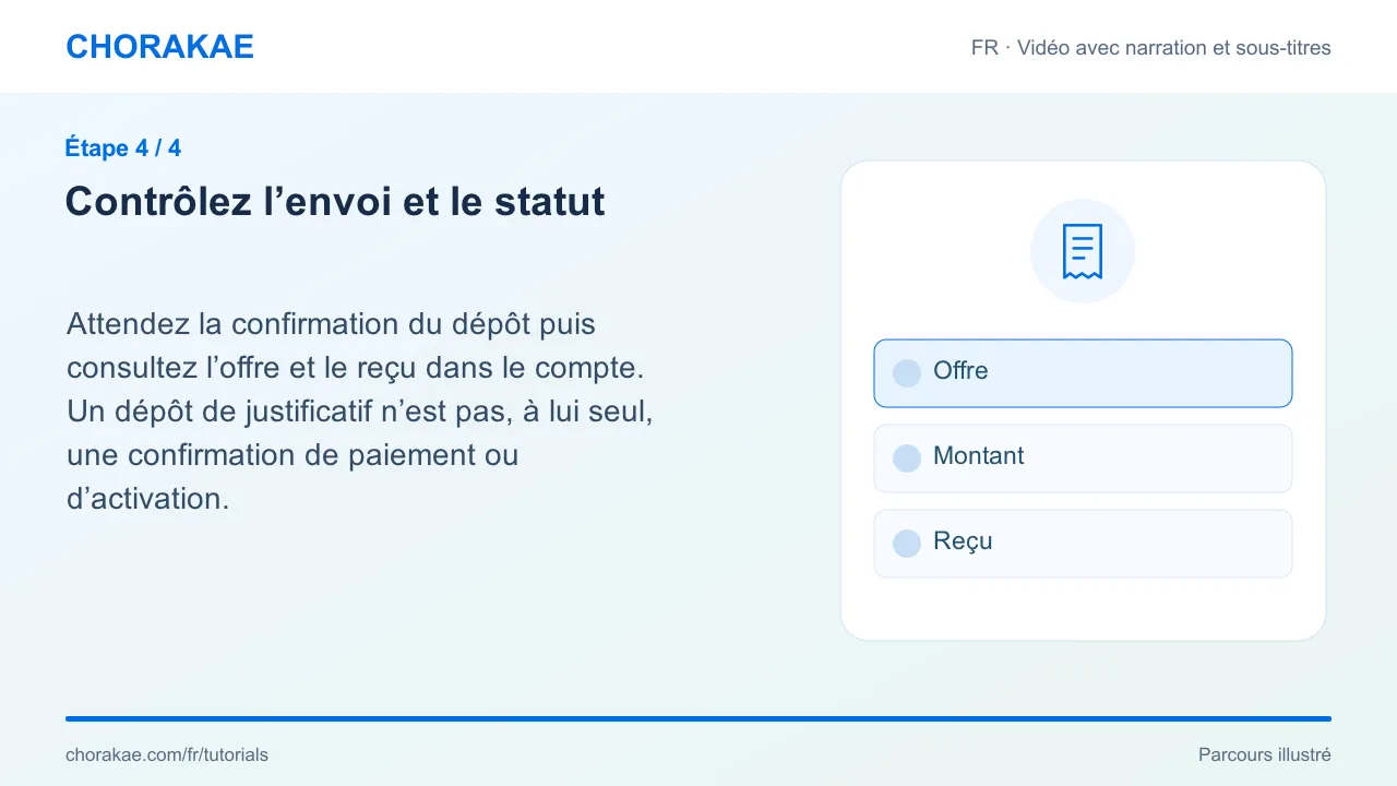 Étape 4 — Contrôlez l’envoi et le statut