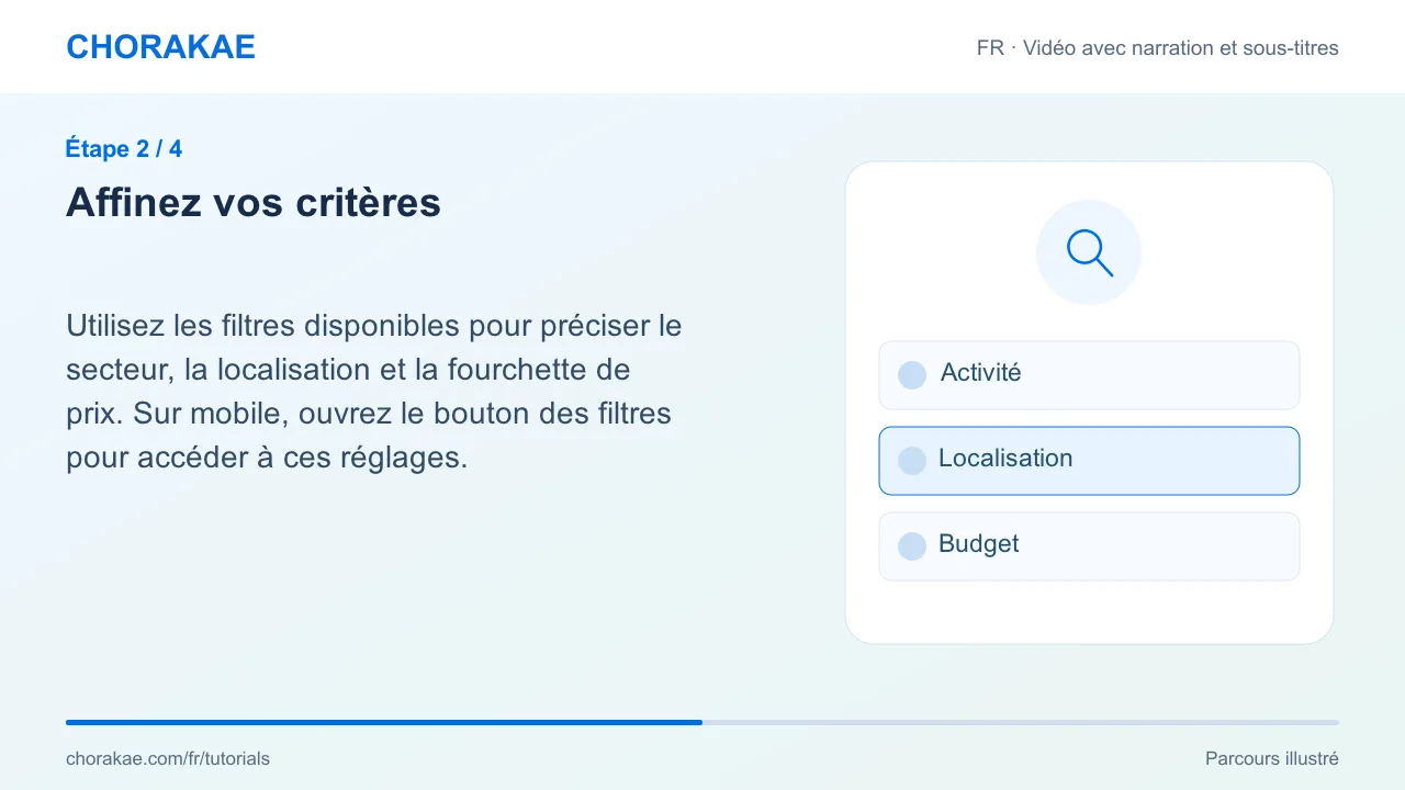 Étape 2 — Affinez vos critères