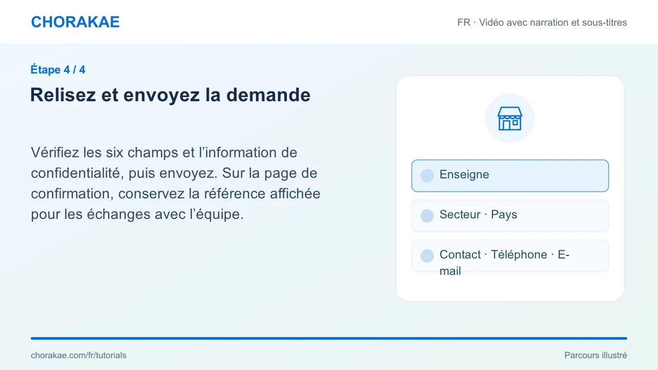 Étape 4 — Relisez et envoyez la demande