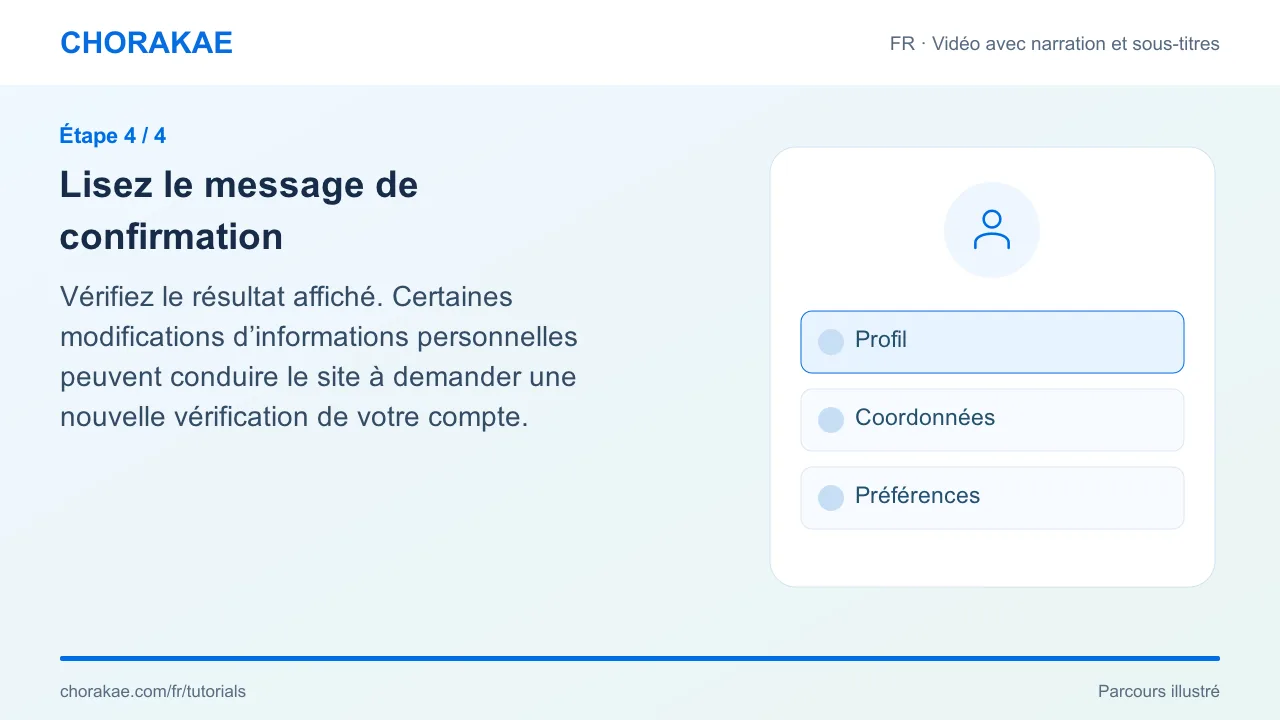 Étape 4 — Lisez le message de confirmation