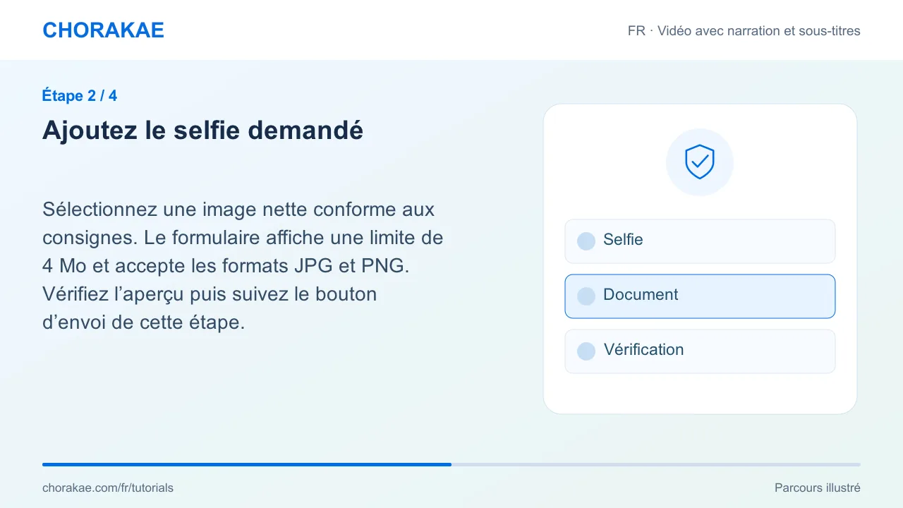Étape 2 — Ajoutez le selfie demandé